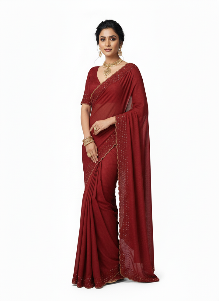 Scalloped Sequin Saree