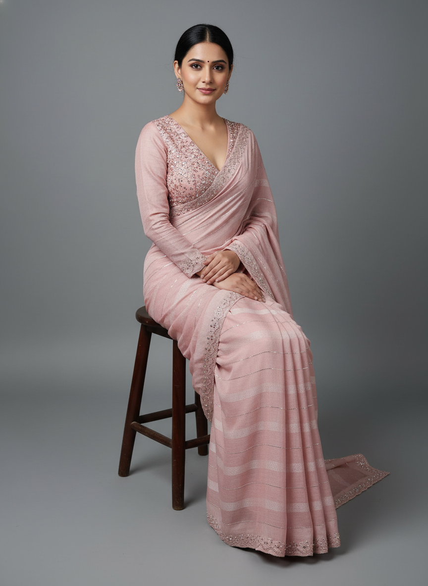 Swarovski Work Saree