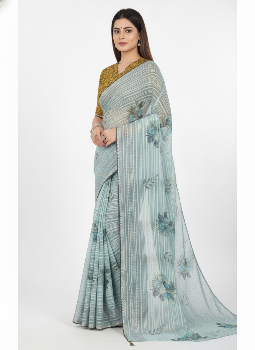 Sunset Jasmine Saree