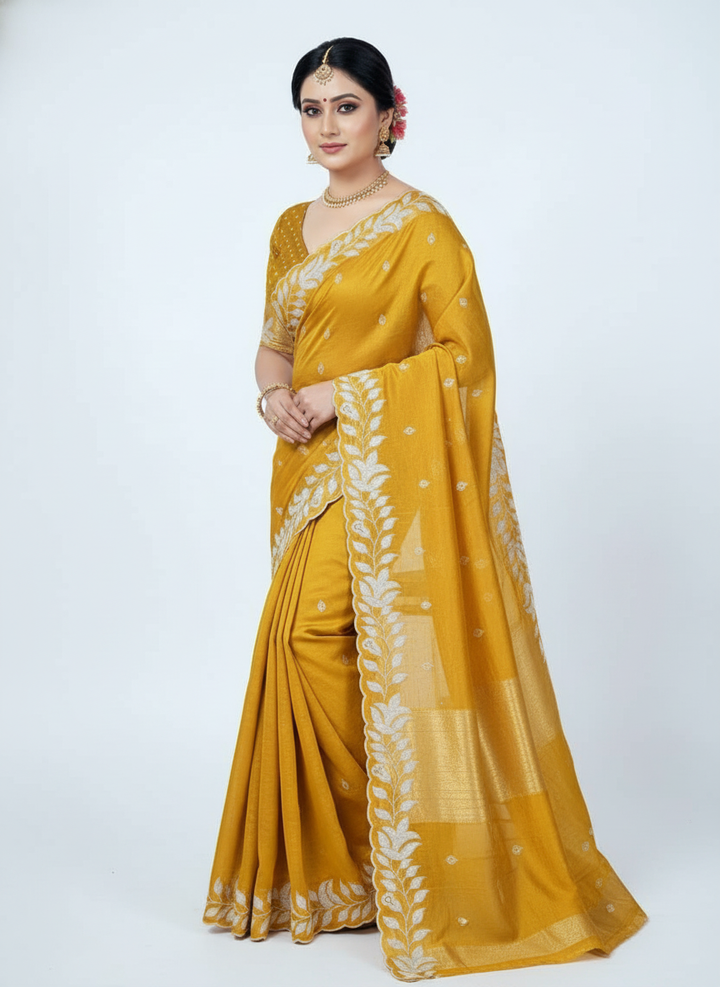 Silver Zari Stripes