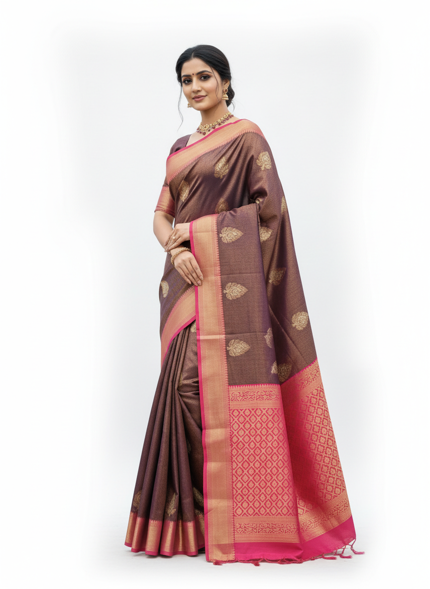 GANAGA SWAROVSKI BLOUSE WORK SAREE 7799