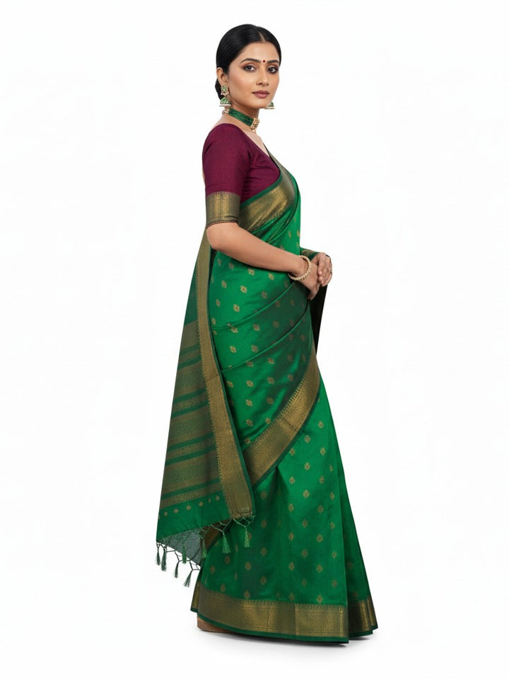 Acrylic Satil All Over Moving Colour Saree
