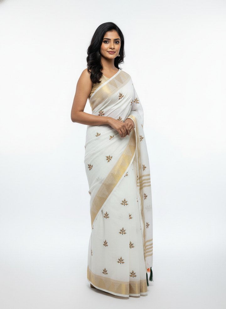 Tiranga Flower White with Blouse