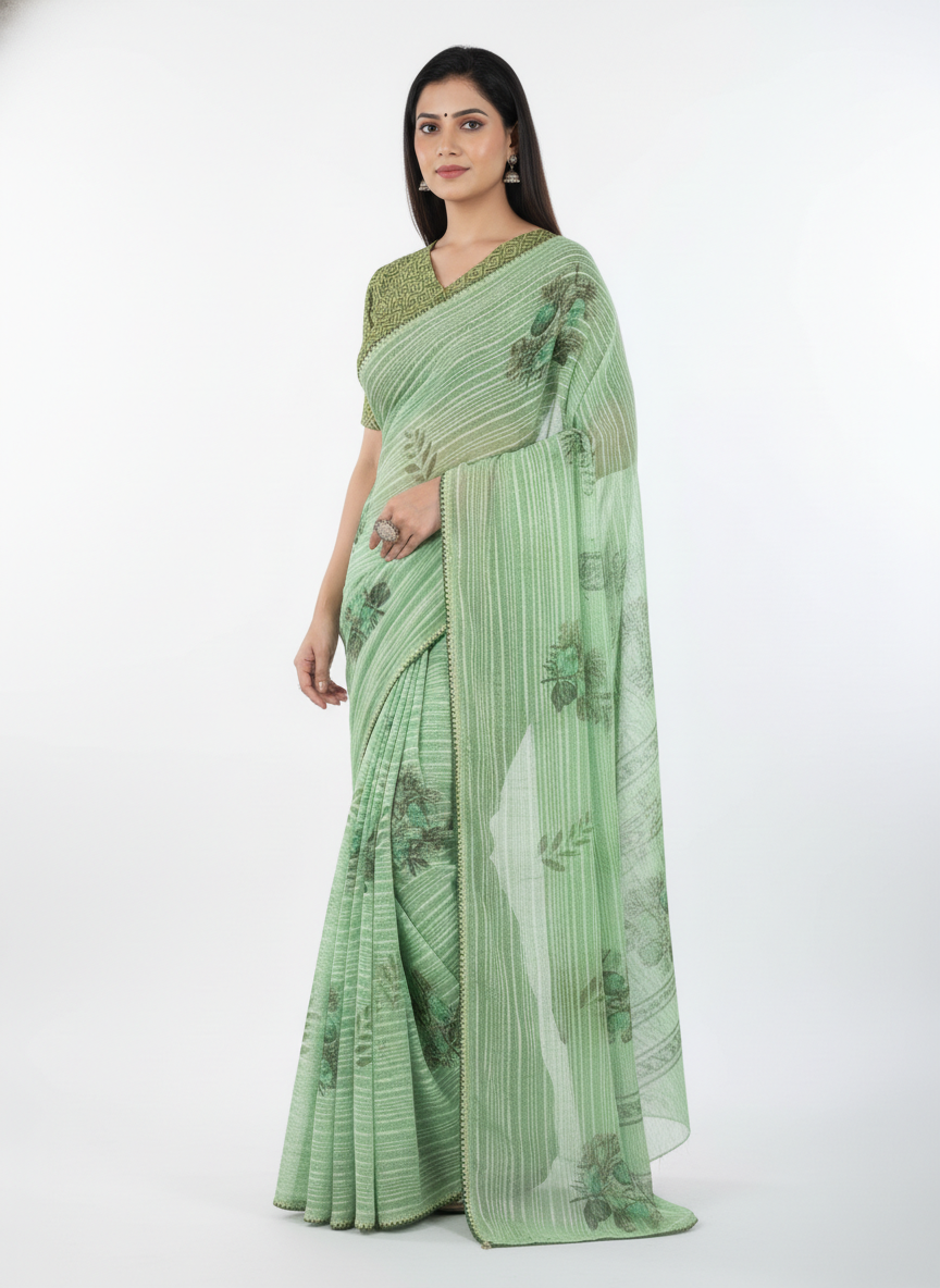 Sunset Jasmine Saree