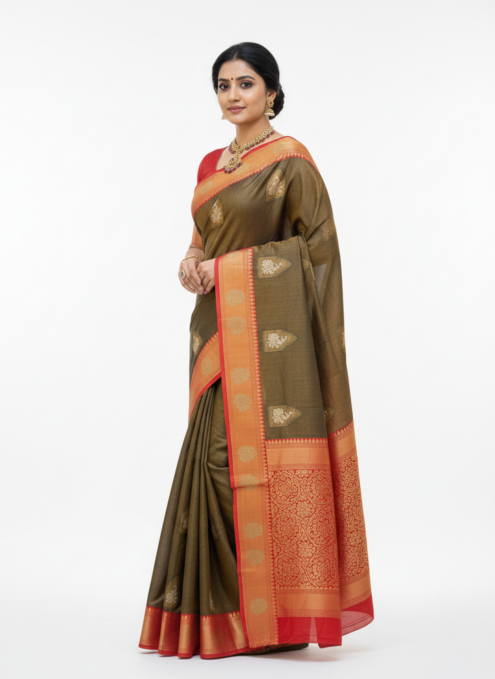 GANAGA SWAROVSKI BLOUSE WORK SAREE