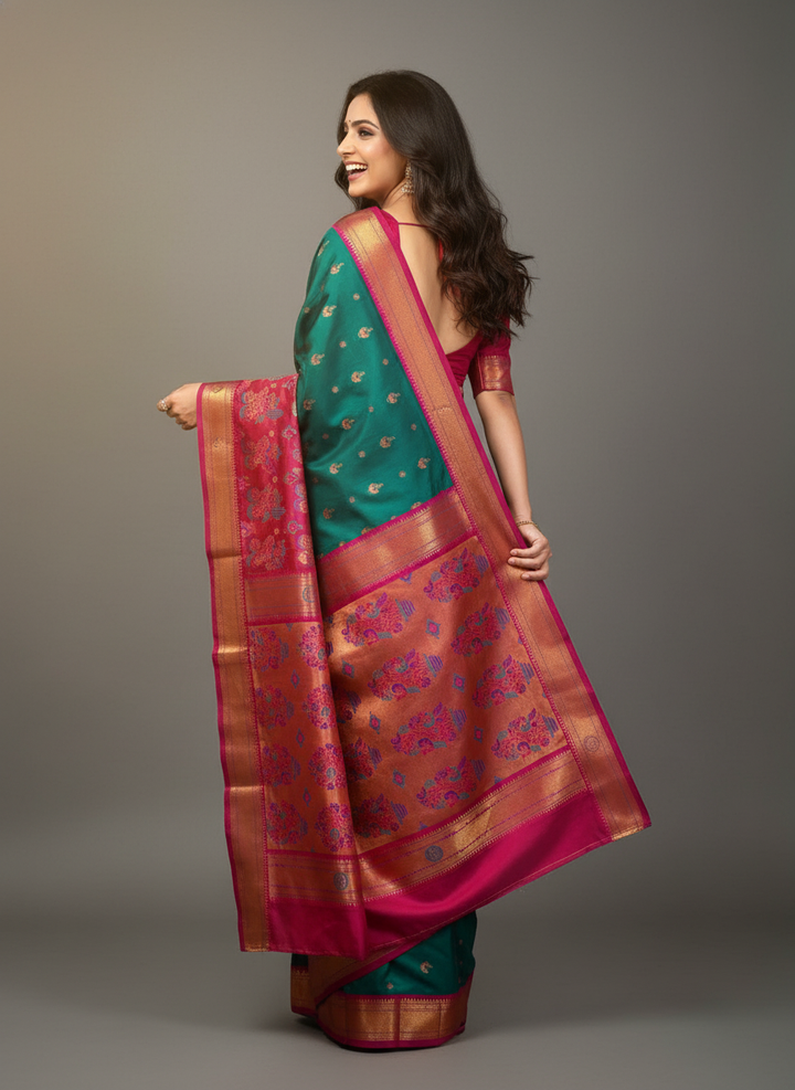 Char Peti Meena Soft Silk Saree