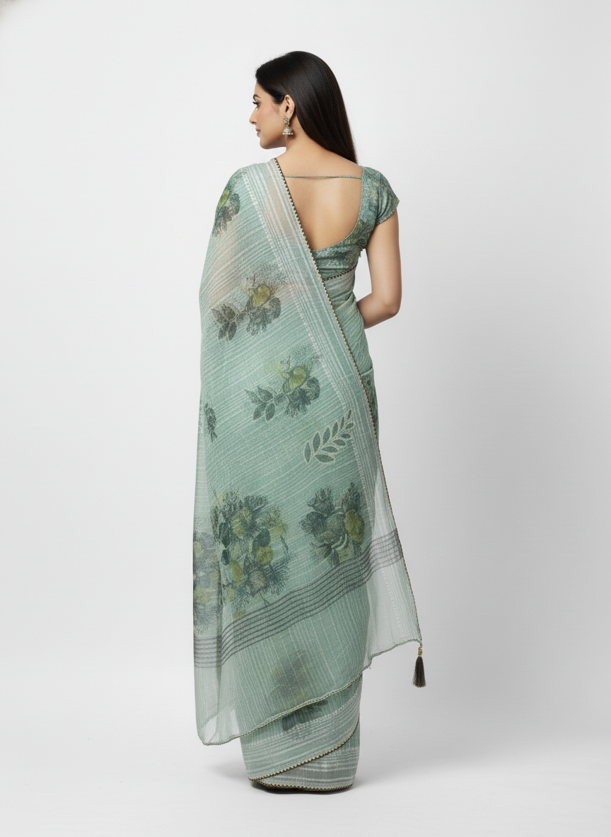 Sunset Jasmine Saree