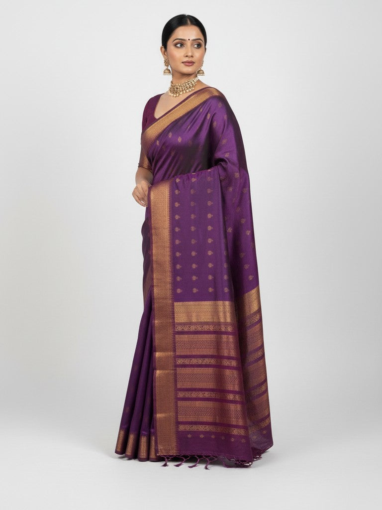 Acrylic Satil All Over Moving Colour Saree
