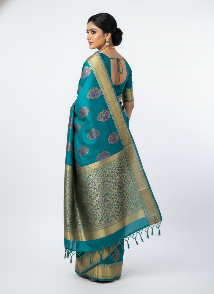 Char Peti Meena Soft Silk Saree