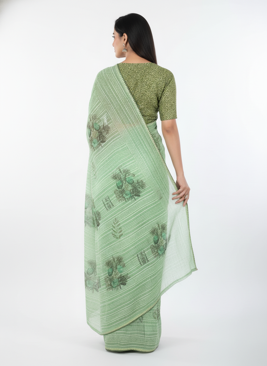 Sunset Jasmine Saree