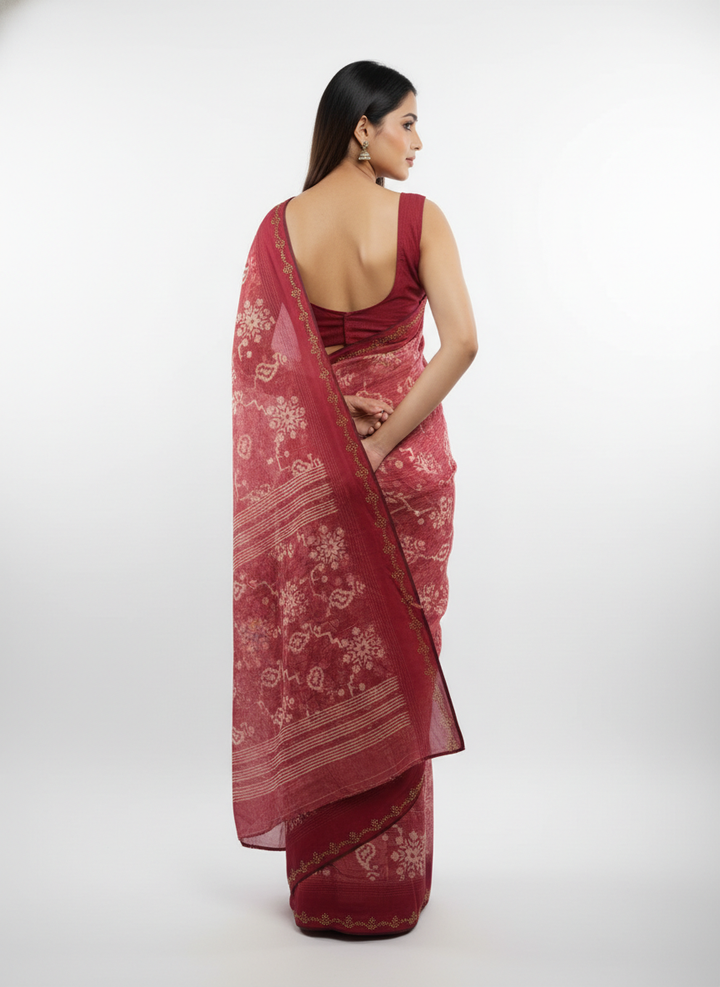 Ink Blossom Saree