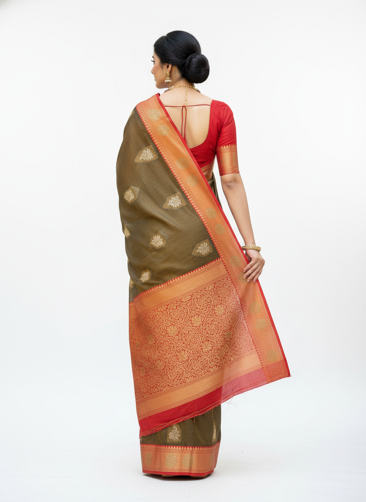GANAGA SWAROVSKI BLOUSE WORK SAREE