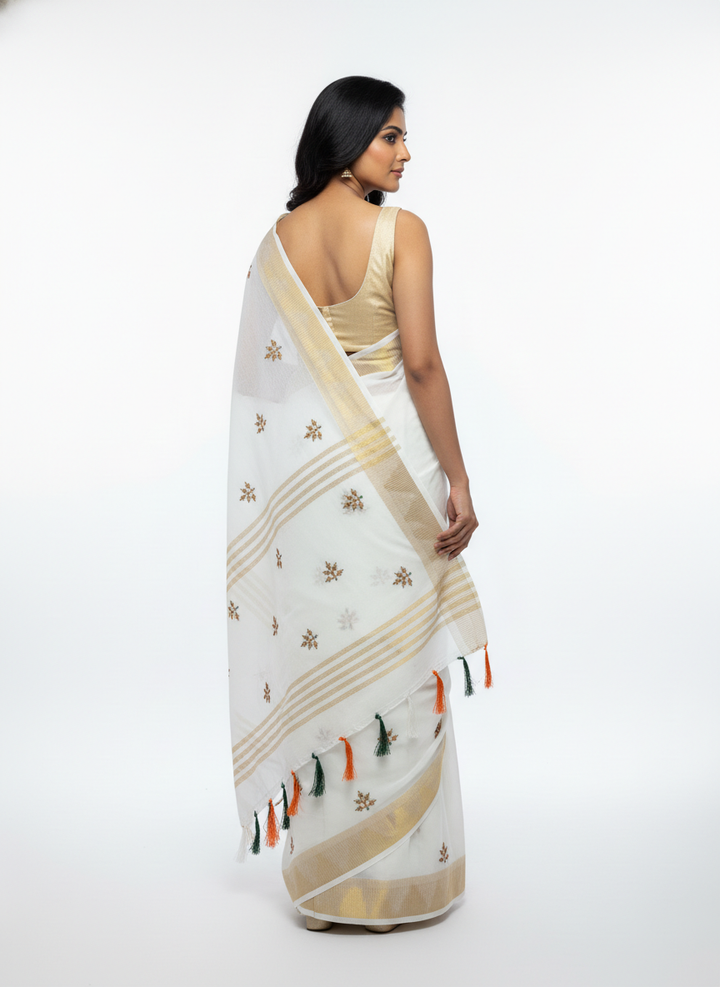 Tiranga Flower White with Blouse
