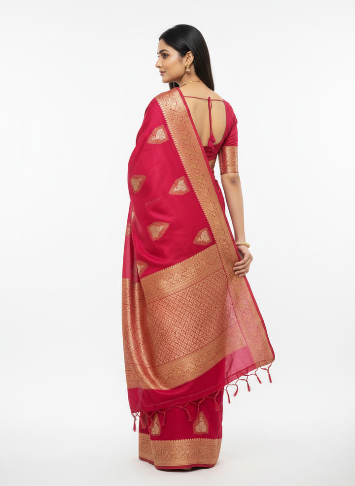 GANAGA SWAROVSKI BLOUSE WORK SAREE