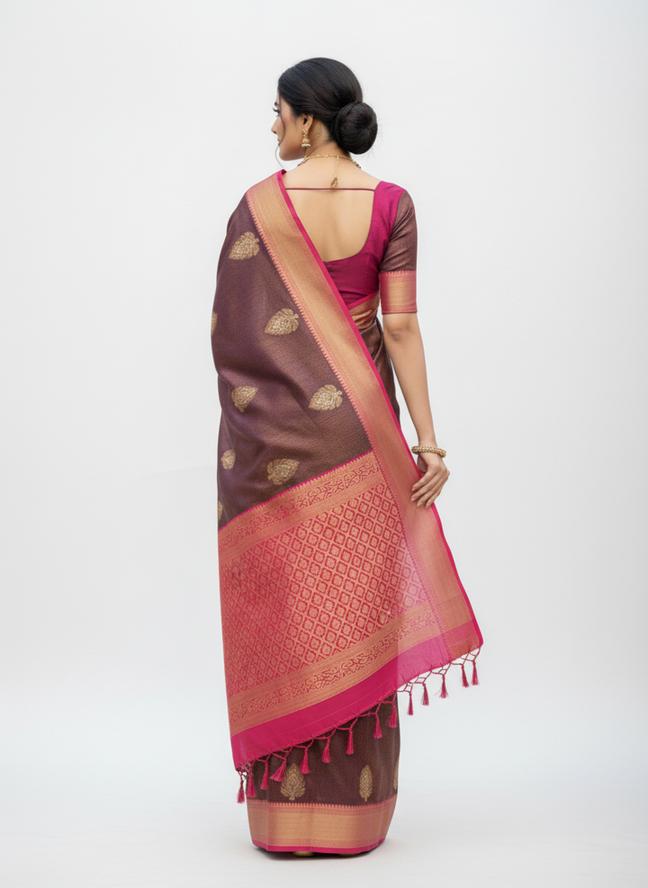 GANAGA SWAROVSKI BLOUSE WORK SAREE 7799