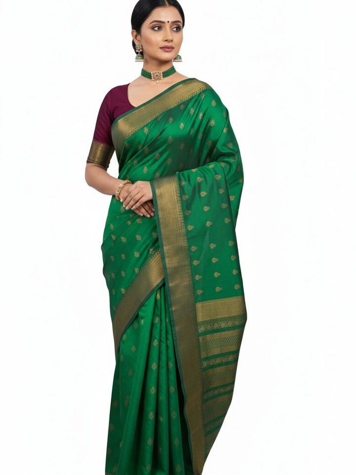 Acrylic Satil All Over Moving Colour Saree
