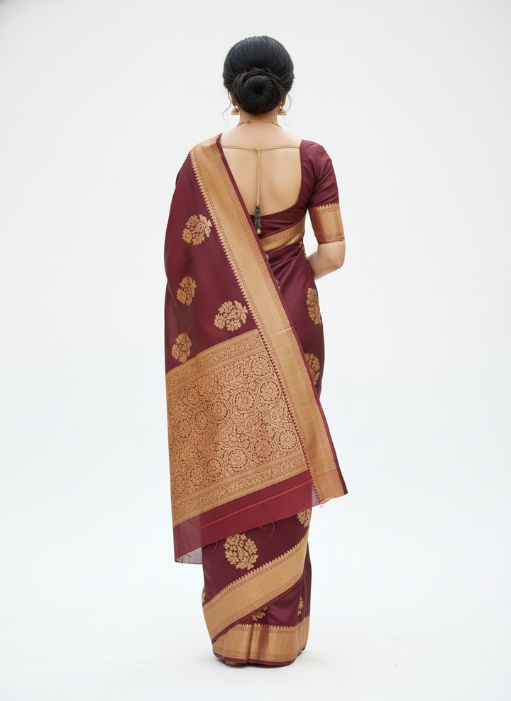GANAGA SWAROVSKI BLOUSE WORK SAREE 7799