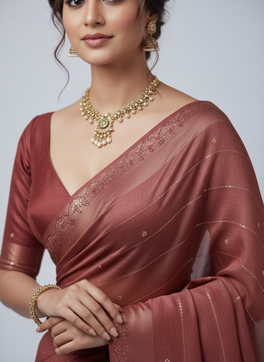 Swarovski Work Saree