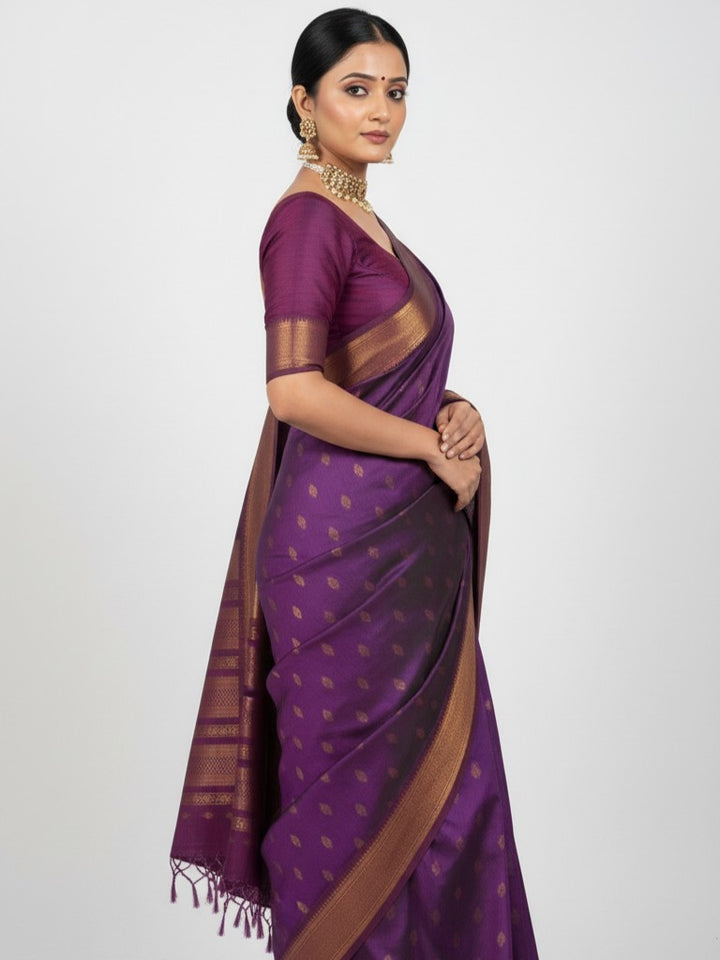 Acrylic Satil All Over Moving Colour Saree