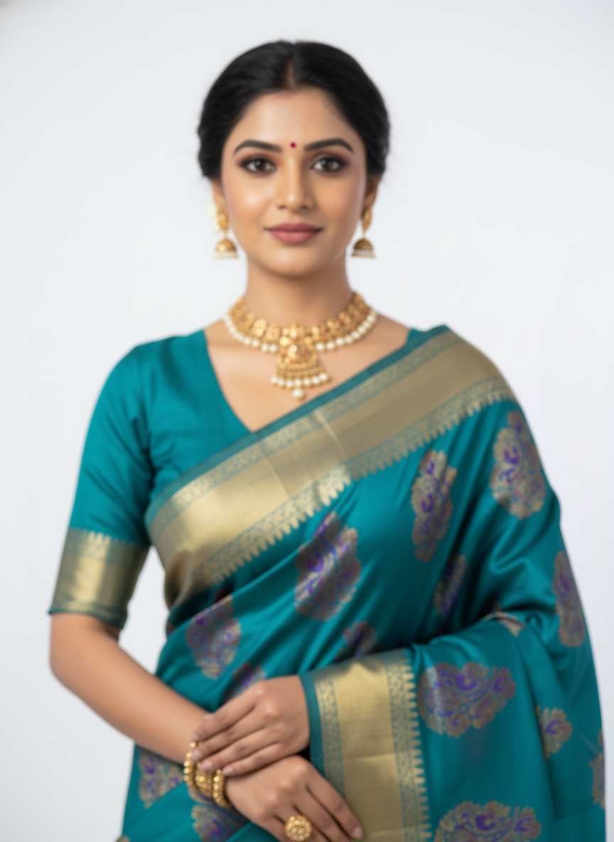 Char Peti Meena Soft Silk Saree