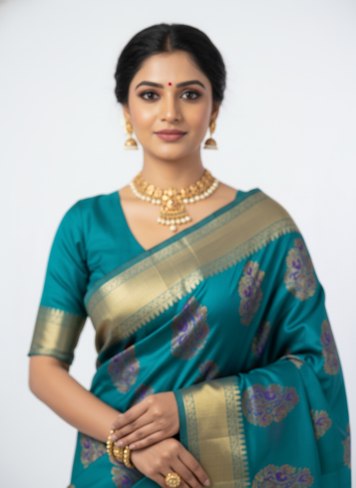 Char Peti Meena Soft Silk Saree