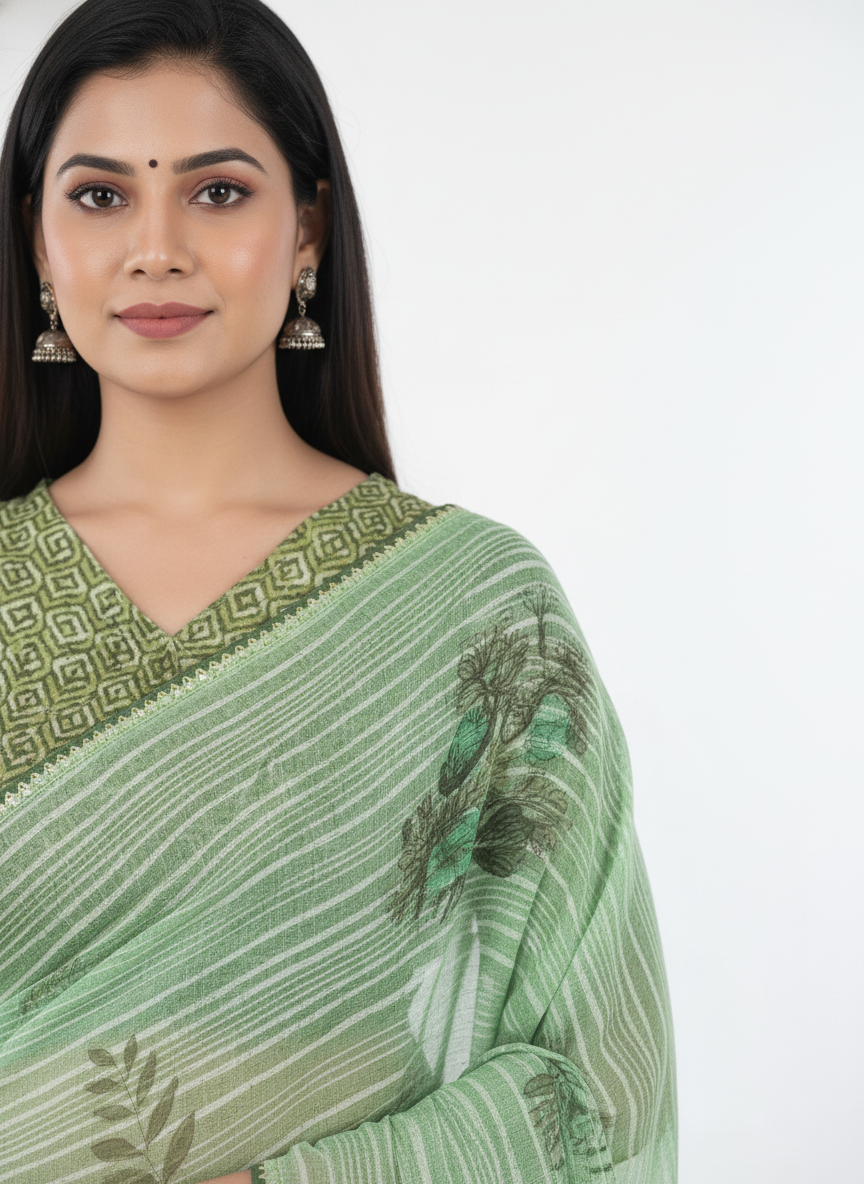 Sunset Jasmine Saree