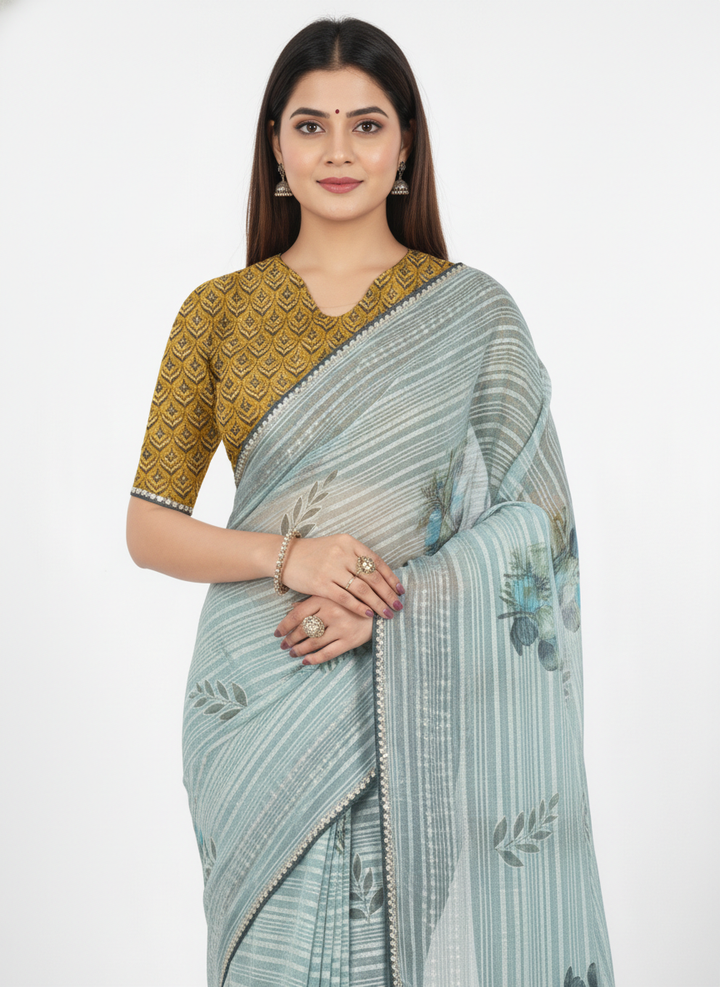 Sunset Jasmine Saree