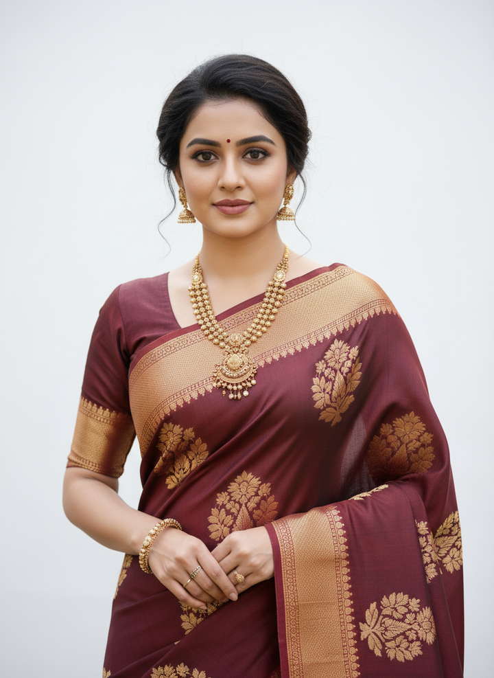 GANAGA SWAROVSKI BLOUSE WORK SAREE 7799