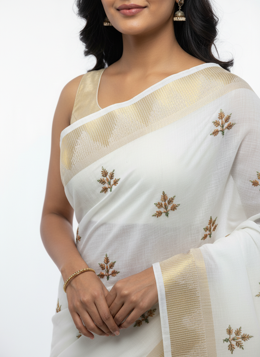 Tiranga Flower White with Blouse
