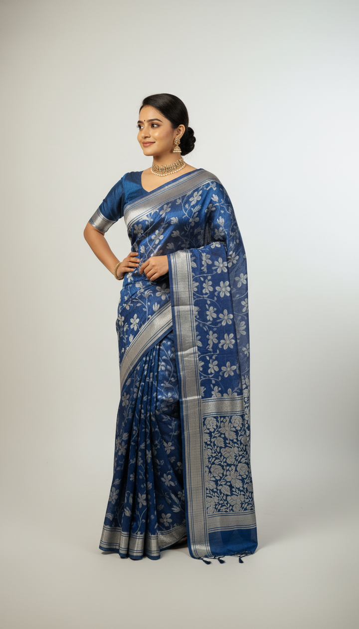 Silver Zari Stripes