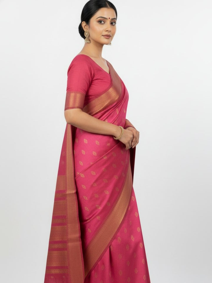 Acrylic Satil All Over Moving Colour Saree